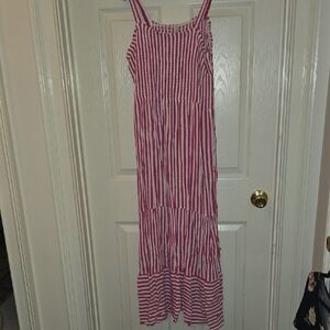 Raviya Red and White Textured Dress